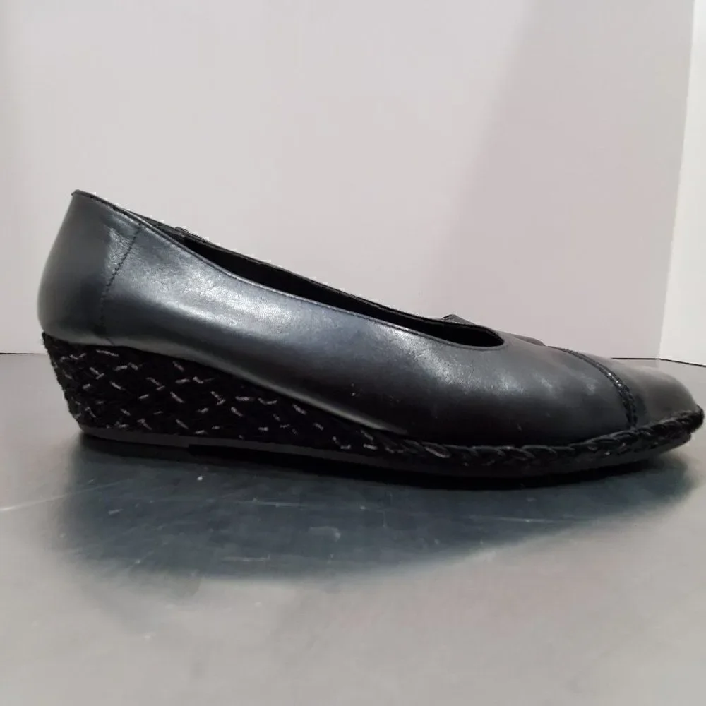 Sesto Meucci Black Espadrille Wedge 8 M